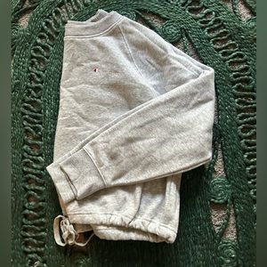 Champion Cropped Crewneck, Gray, Large